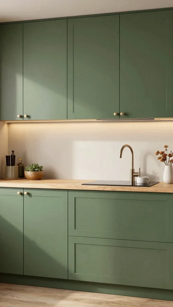 19 Best Green Colors for Kitchen Cabinets in 2025 - 13. Spruce Green 1