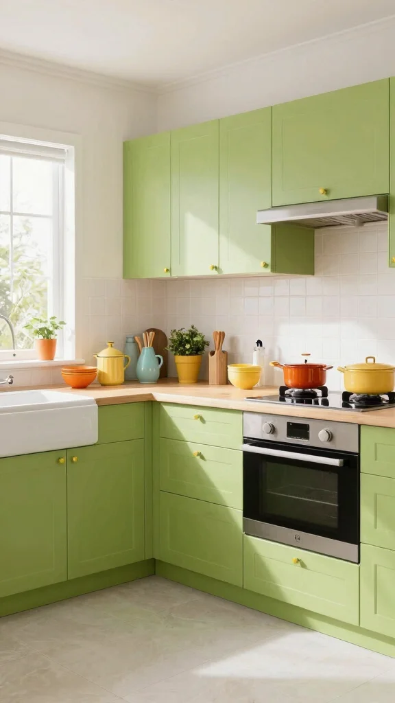 19 Best Green Colors for Kitchen Cabinets in 2025 - 18. Sprout Green 1