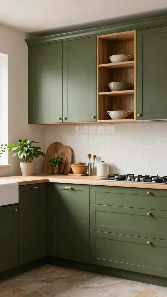 19 Best Green Colors for Kitchen Cabinets in 2025 - 19. Lush Olive 1