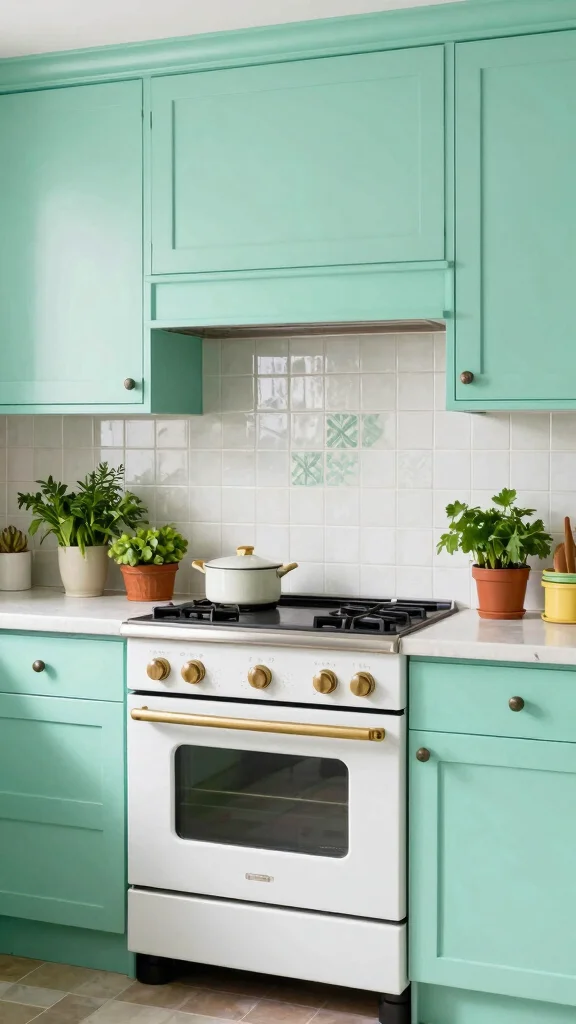 19 Best Green Colors for Kitchen Cabinets in 2025 - 3. Mint Green 1