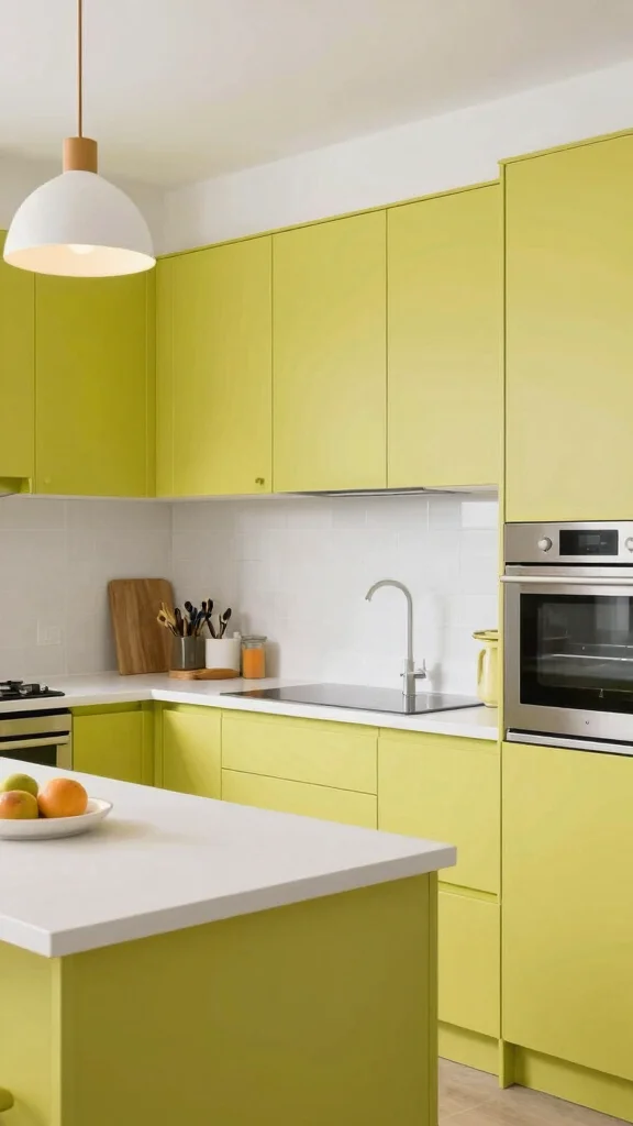 19 Best Green Colors for Kitchen Cabinets in 2025 - 7. Chartreuse 1