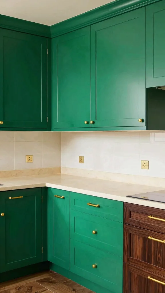 19 Best Green Paint Colors for Kitchen Cabinets - 15. Jade Green 1