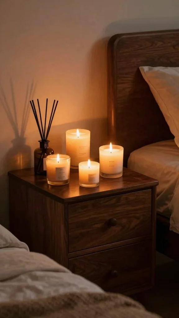 19 Dark Brown Bedroom Furniture Decor Ideas for Warmth - 16. Create a Cozy Atmosphere with Scent 1