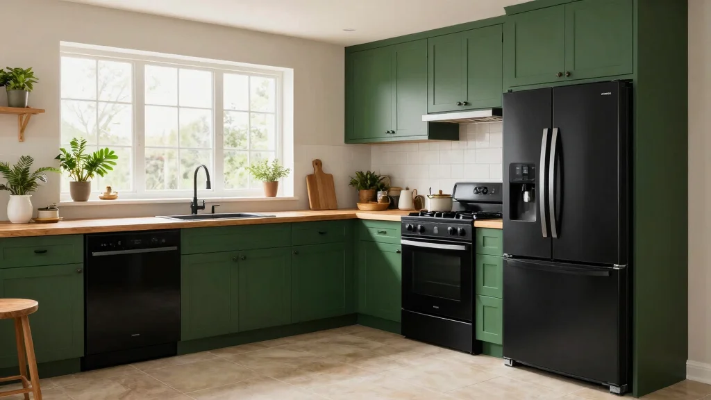 19 Green Kitchens with Black Appliances That Look Amazing