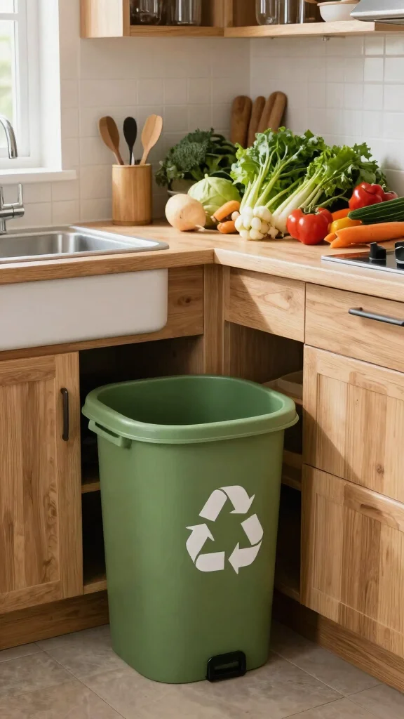 19 Green and Natural Wood Kitchen Ideas for Warm Tones - 15. Sustainable Kitchen Practices 1