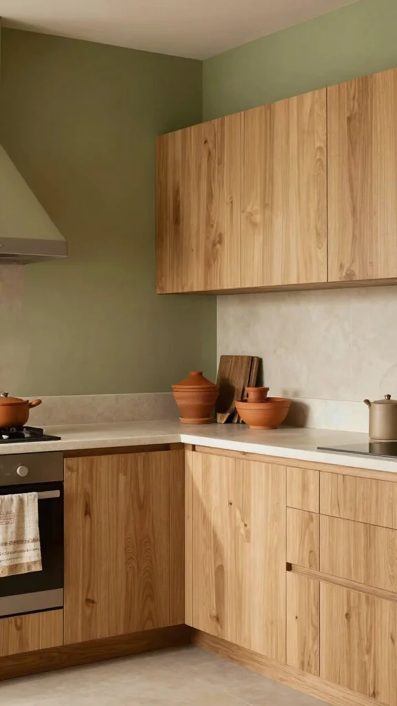 19 Green and Natural Wood Kitchen Ideas for Warm Tones - 18. Warm Earthy Color Palettes 1