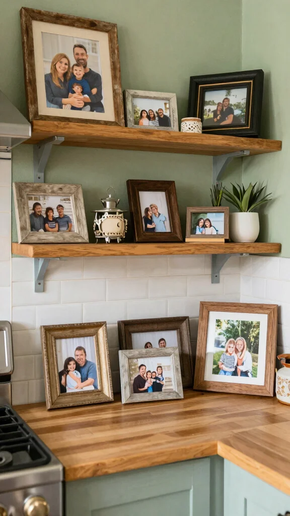 19 Green and Natural Wood Kitchen Ideas for Warm Tones - 19. Personal Touches 1