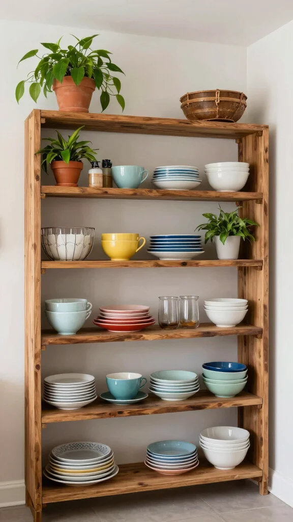 19 Green and Natural Wood Kitchen Ideas for Warm Tones - 7. Open Shelving Techniques 1