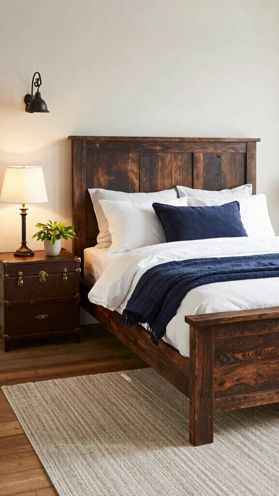 19 Master Bedroom Inspirations with Dark Wood Furniture Design - 1. Rustic Elegance: A Timeless Charm 1