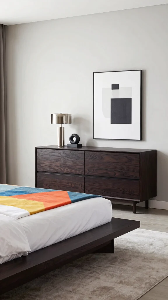 19 Master Bedroom Inspirations with Dark Wood Furniture Design - 2. Contemporary Chic: Modern Dark Wood Designs 1