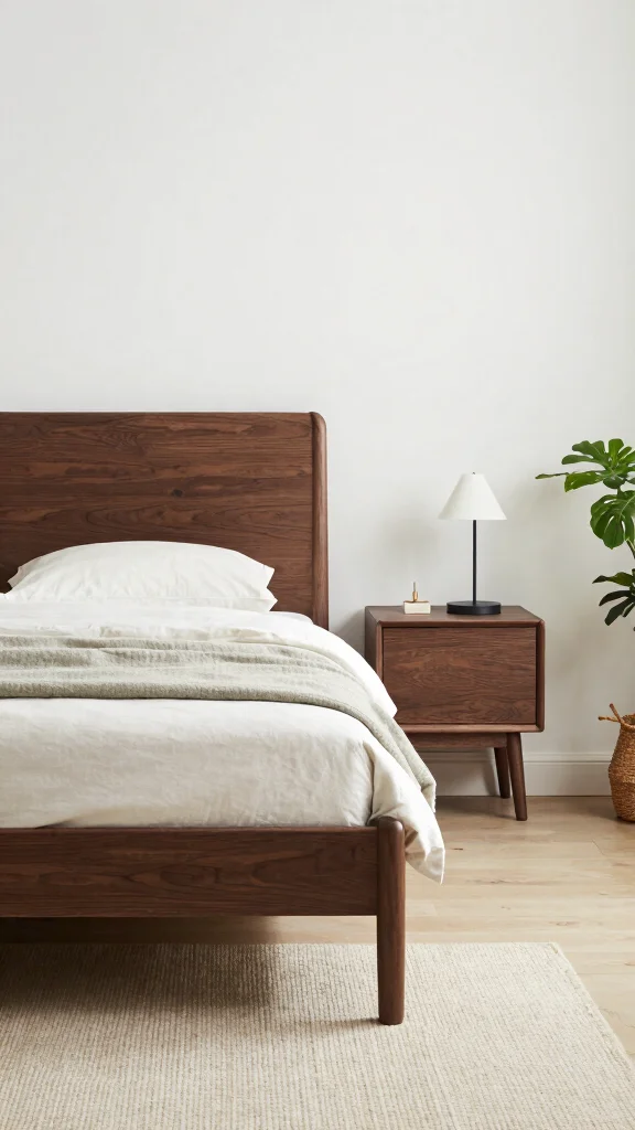 19 Master Bedroom Inspirations with Dark Wood Furniture Design - 3. Scandi Style: Minimalist Dark Wood Interiors 1