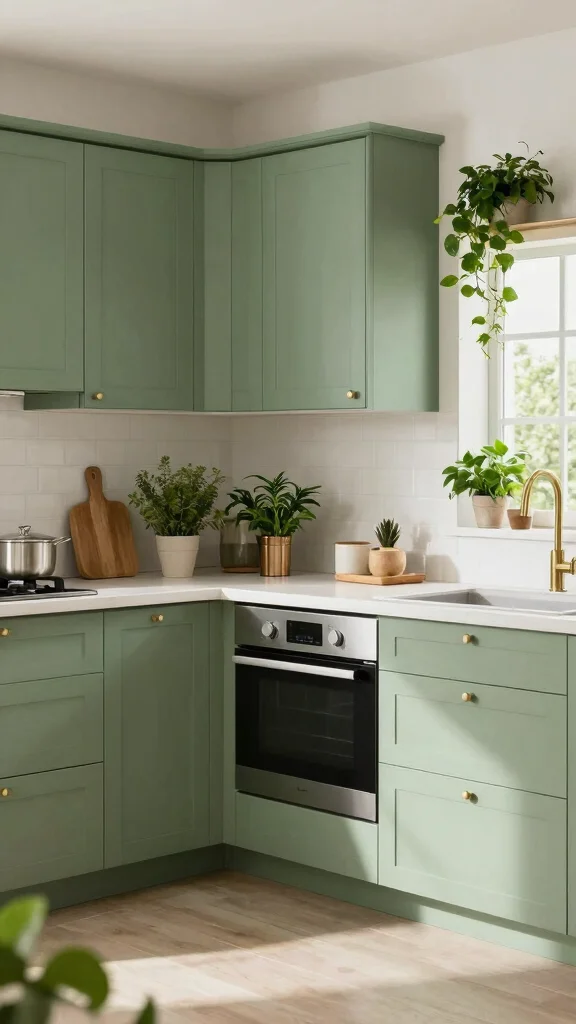 19 Sage Green Kitchens with White Cabinets That Always Look Good - 17. Sustainable Kitchen Design 1