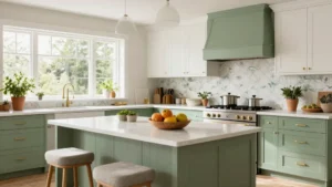 19 Sage Green Kitchens with White Cabinets That Always Look Good
