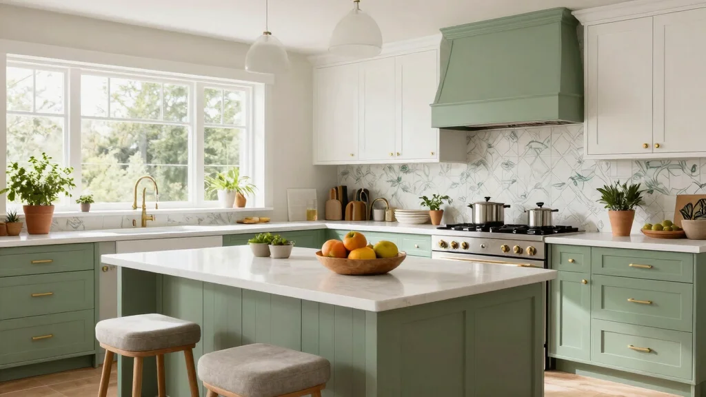 19 Sage Green Kitchens with White Cabinets That Always Look Good