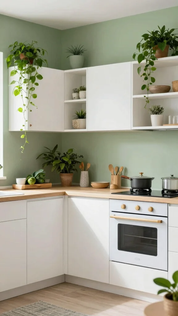 19 Sage Green Walls with White Cabinets: A Perfect Match - 19. Embracing the Eco-Friendly Trend 1