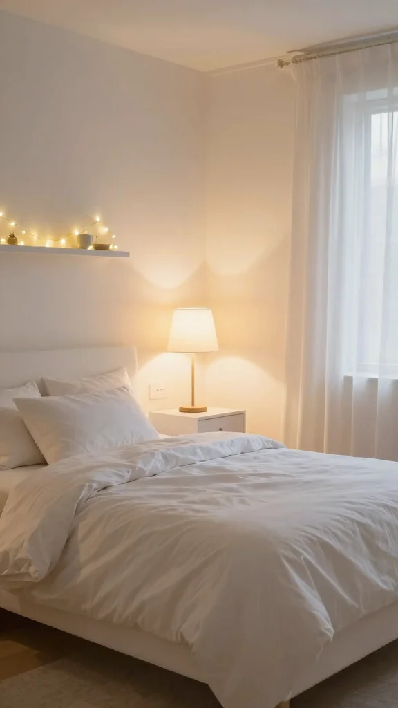 20 Bedroom Ideas with White Furniture Colour Schemes - 11. Layered Lighting for Ambiance 1