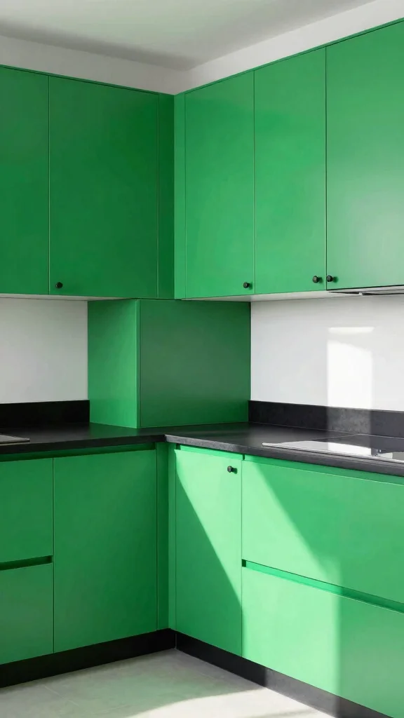 20 Green Two-Tone Kitchen Cabinet Ideas to Refresh Your Space - 17. Chartreuse Green and Black 1