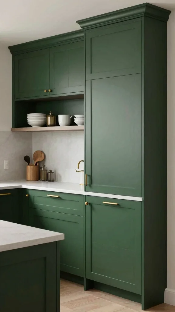 20 Green Two-Tone Kitchen Cabinet Ideas to Refresh Your Space - 2. Deep Forest and Light Gray 1