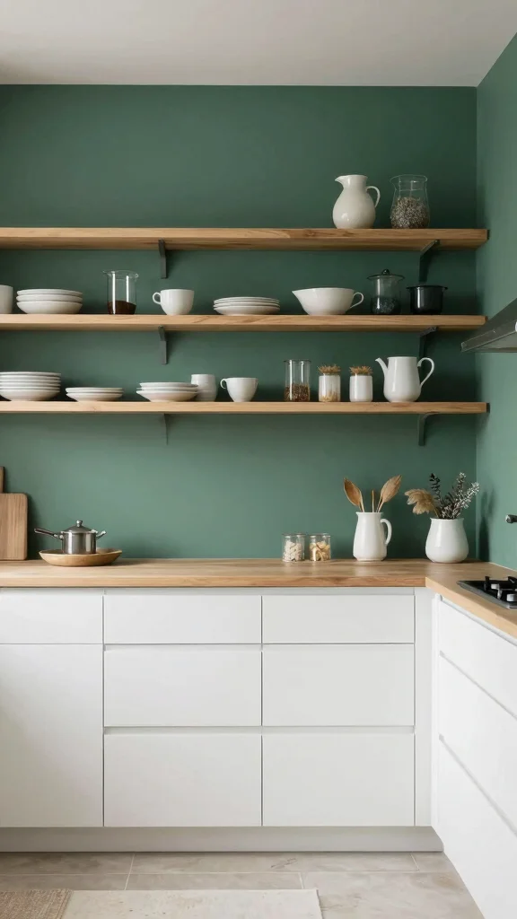 20 Trendy Green Paint Colors for Kitchen Walls & Cabinets - 12. Deep Sea Green 1