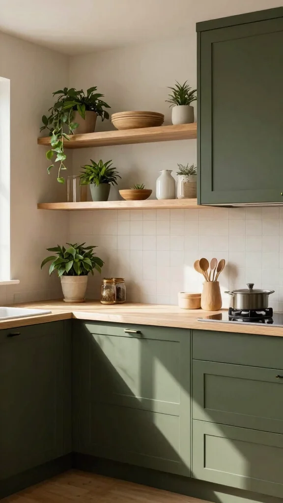 20 Trendy Green Paint Colors for Kitchen Walls & Cabinets - 4. Deep Olive Green 1