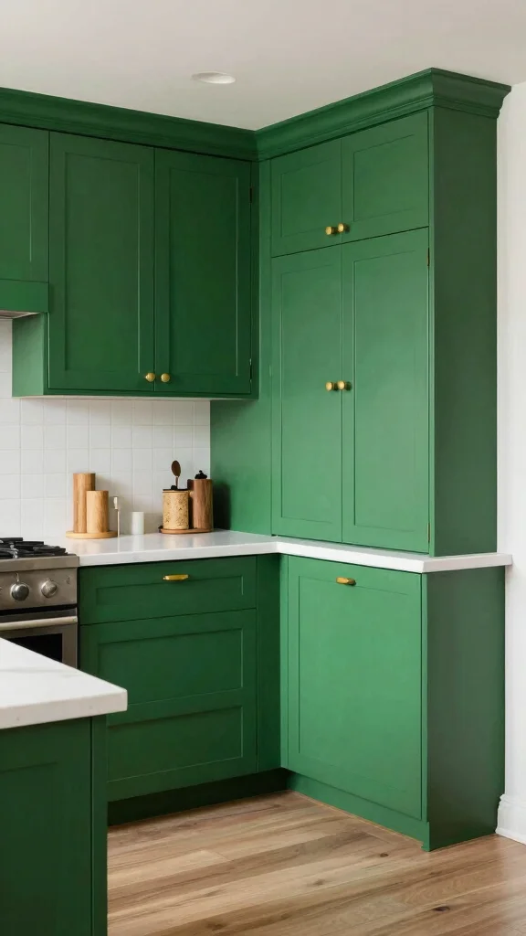 20 Trendy Green Paint Colors for Kitchen Walls & Cabinets - 7. Vibrant Bottle Green 1
